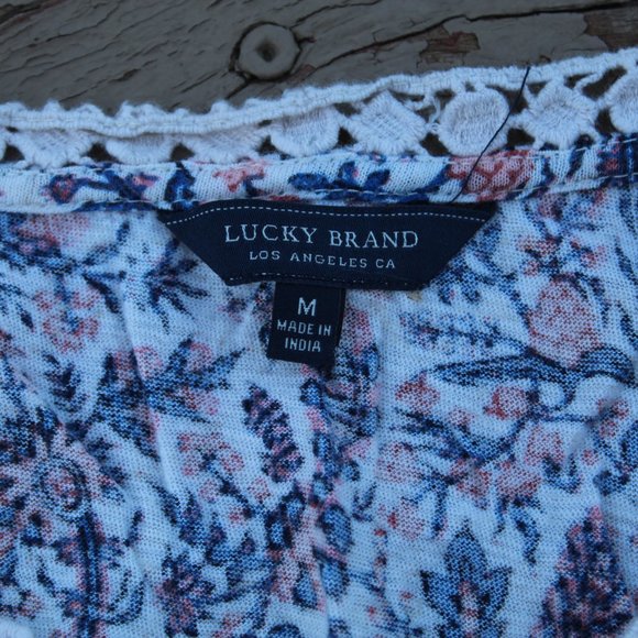 LUCKY BRAND Floral Tank Size M Cotton Blend - Picture 2 of 4